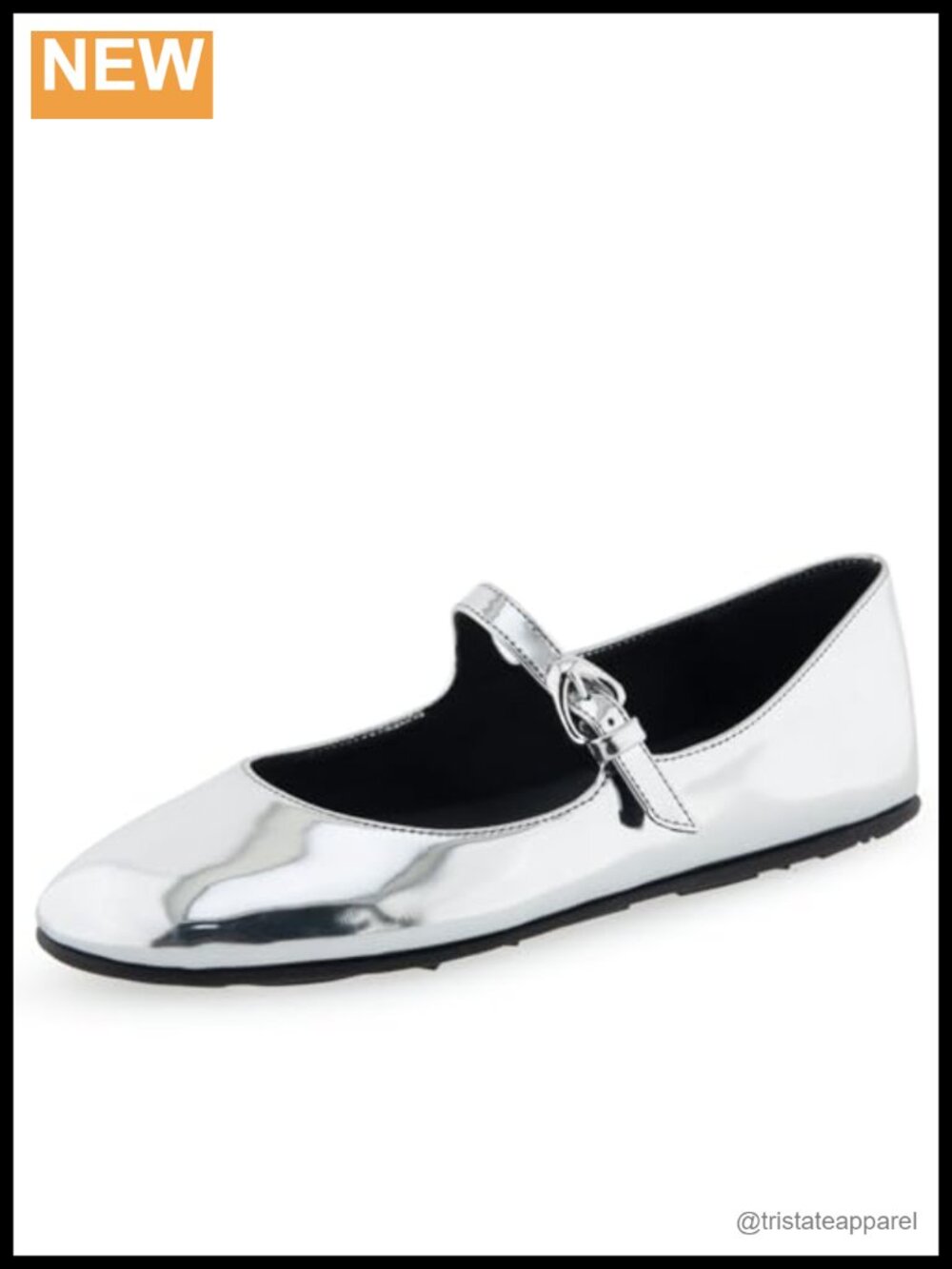 Mary Jane Flats with Faux Leather and Cushioned Foam Insole